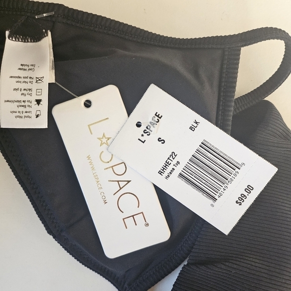 New L*Space Ribbed Helena Black Swim Bikini Top NWT Small - Picture 8 of 9